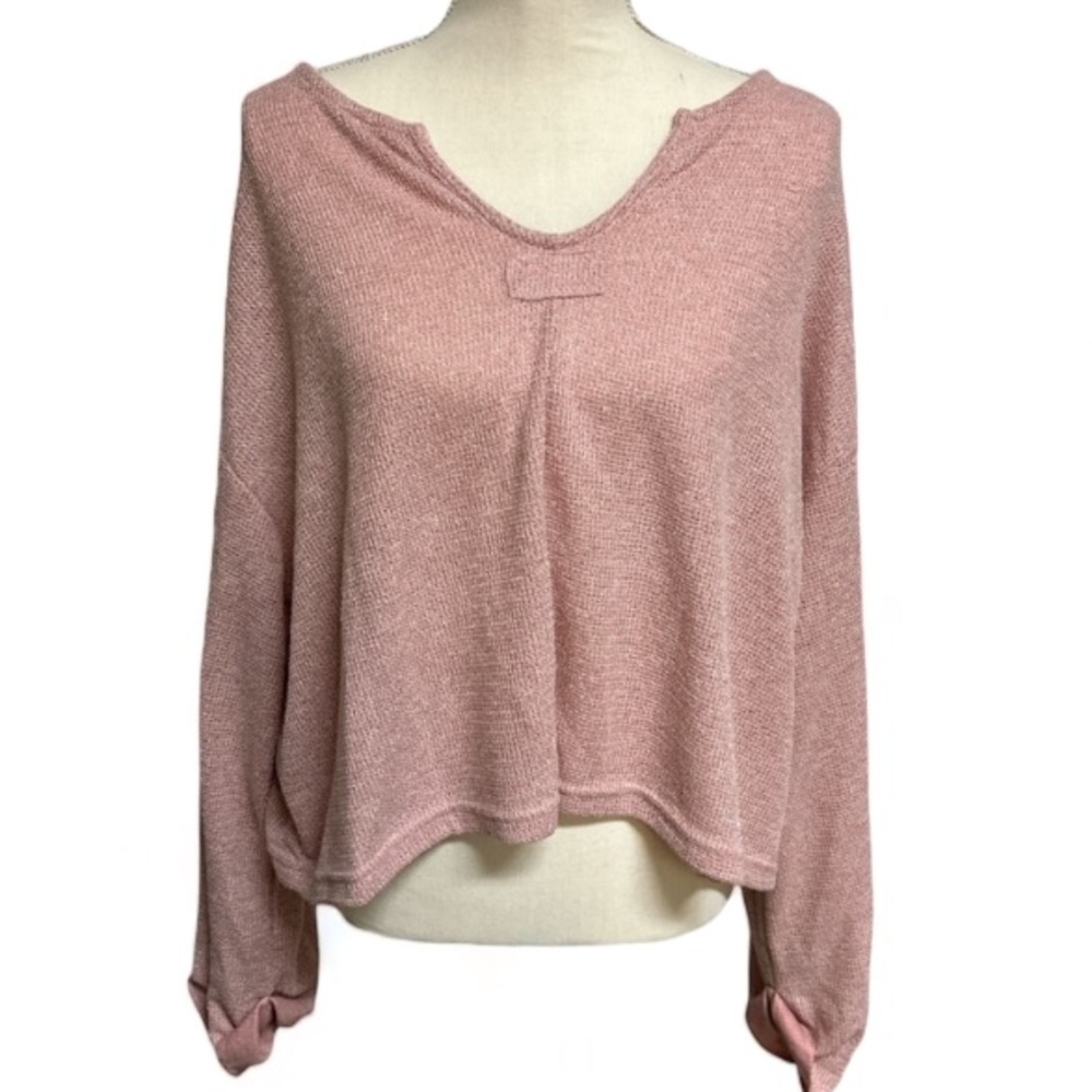 HYFVE Long Sleeve Oversized Pink Shirt Ladies Size Large NWT